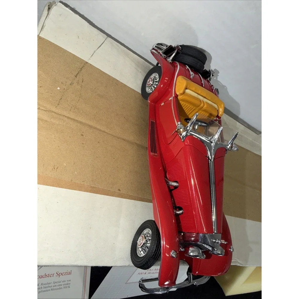 Franklin Mint 1935 Mercedes Benz 500K Special Roadster Red 1:24 Diecast COA Box